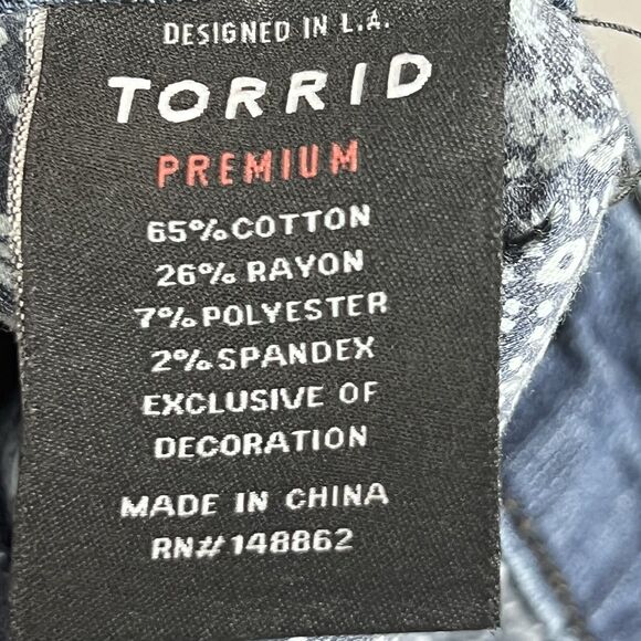 Torrid Jeans Womens 24R Blue High Rise Skinny Dark Wash Denim Comfort Western - Picture 12 of 14